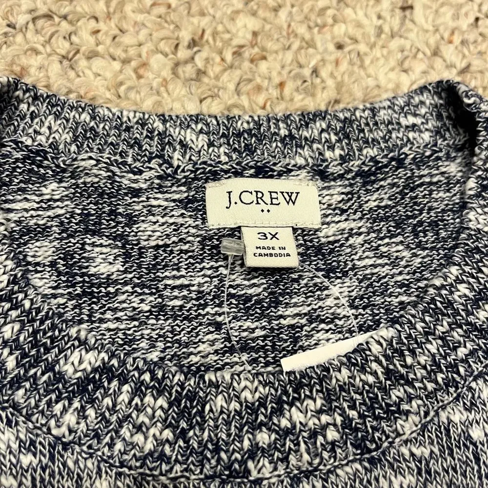NWT J Crew Beach Sweater Tank Sz 3X Antique Navy Coastal Casual Cotton